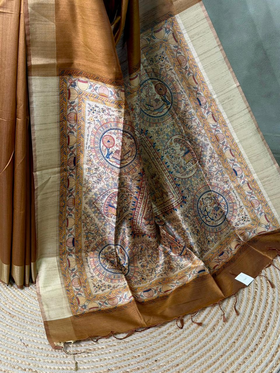 Mustard Yellow silk cotton saree- PBR49M