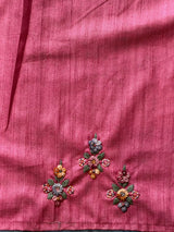 Pink soft tusser silk saree : PBR52B