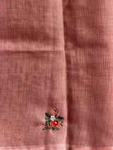 Peach Linen tissue saree: PBR53B