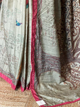 Soft tusser silk saree: PBR54AC