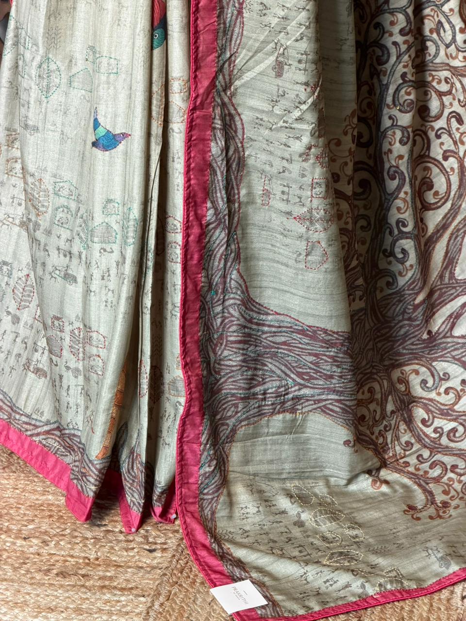 Soft tusser silk saree: PBR54AC
