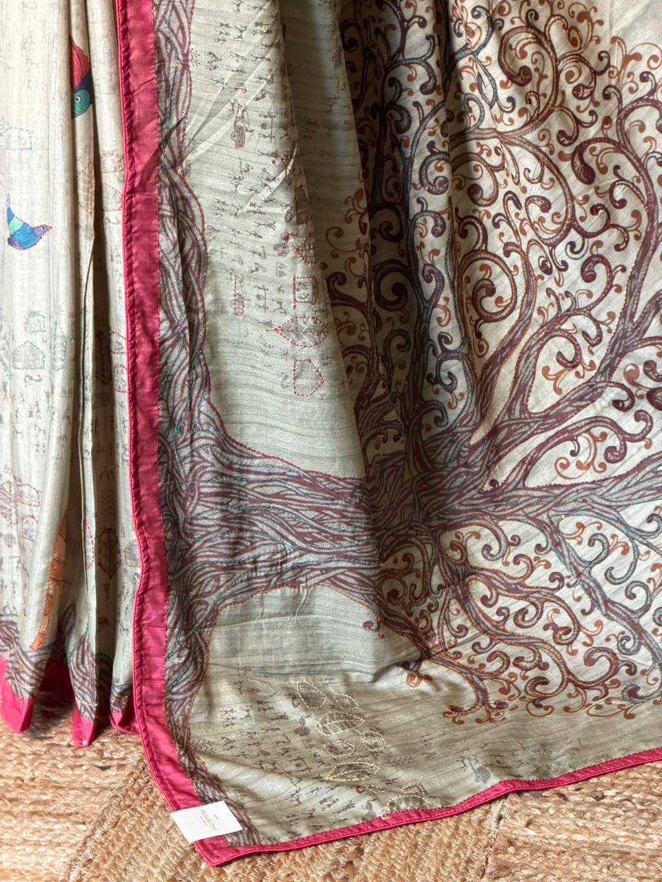 Soft tusser silk saree: PBR54AC