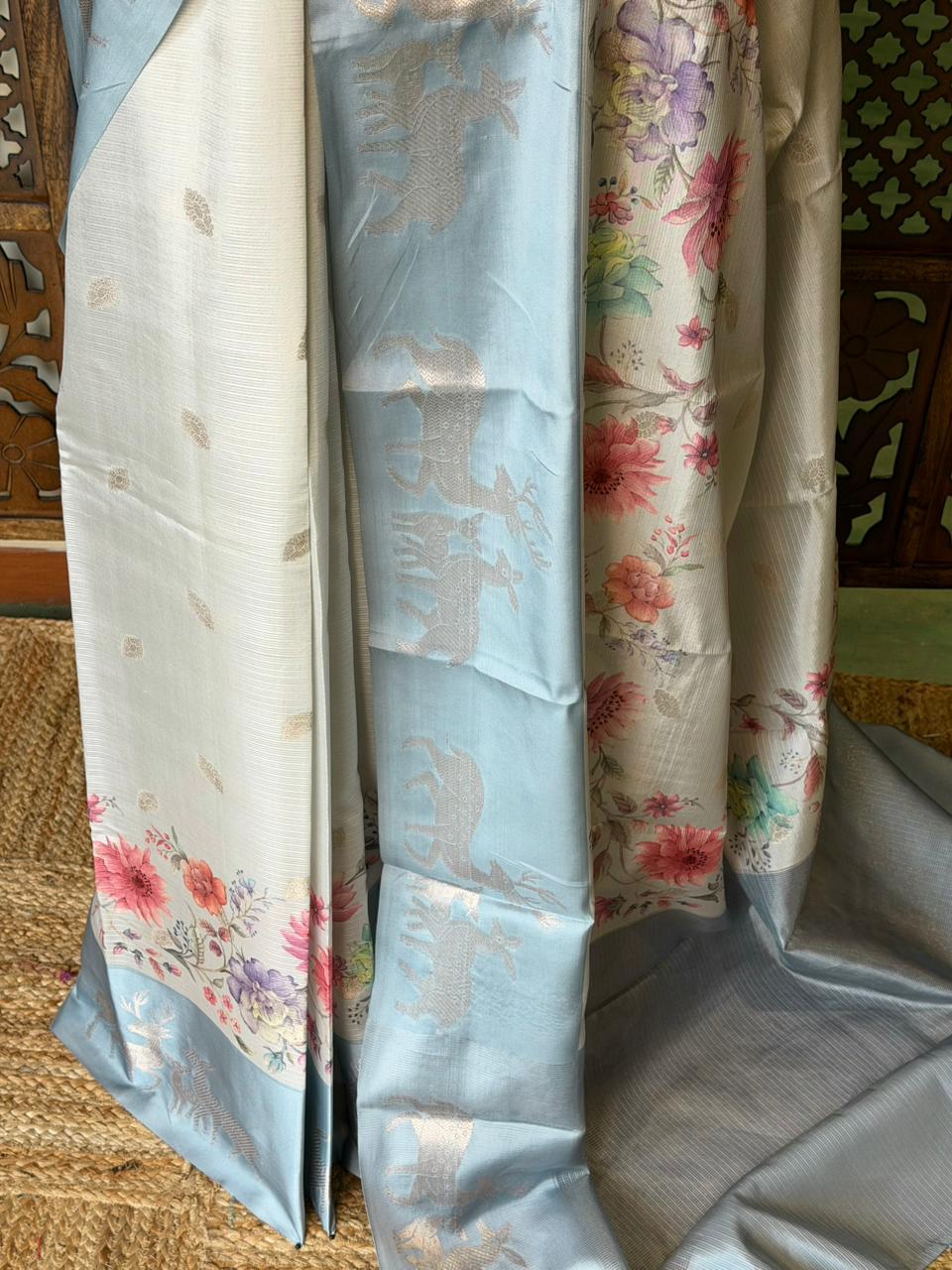 Pastal Blue Soft silk saree: PBR55