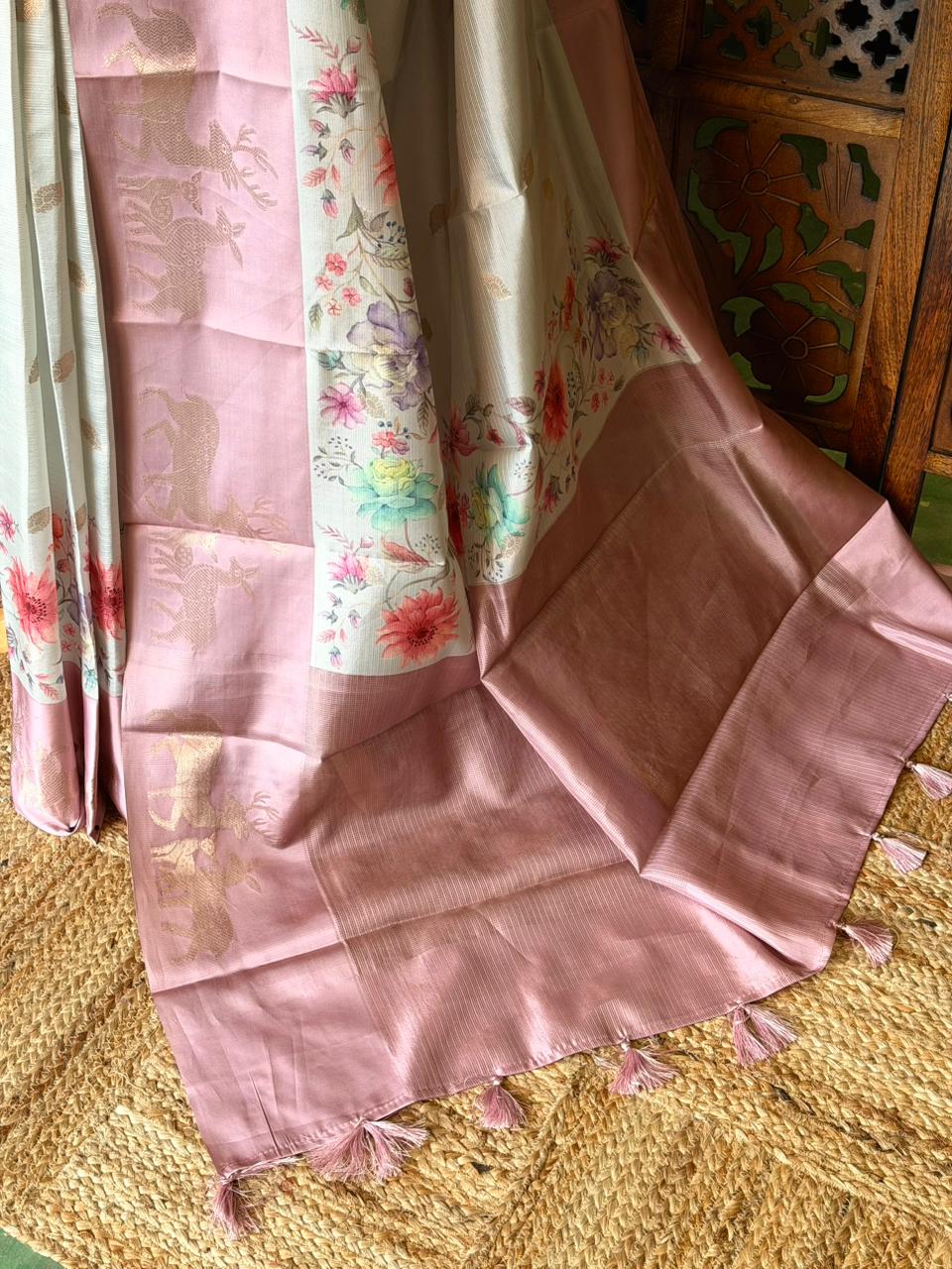 Onion Pink Soft silk saree: PBR55B