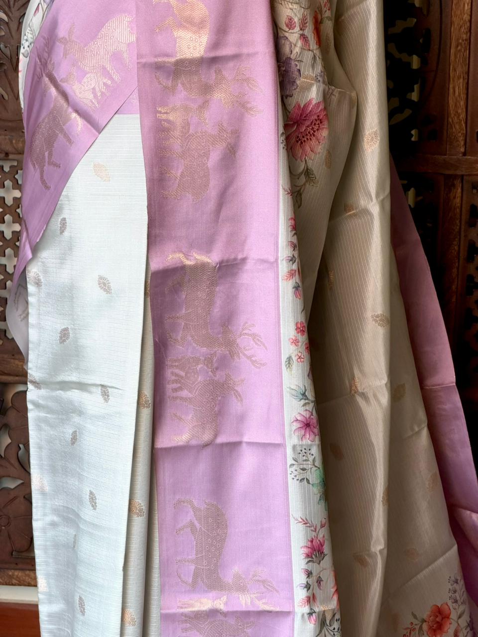 Lilac Pink Soft silk saree: PBR55A