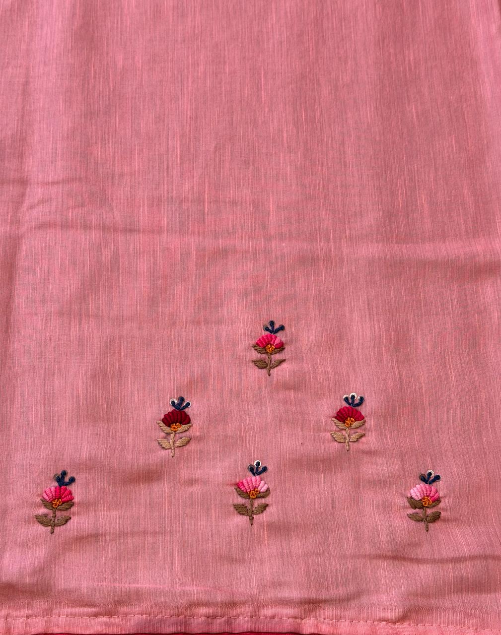 Peach soft tusser silk saree : PBR52C