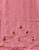 Peach soft tusser silk saree : PBR52C