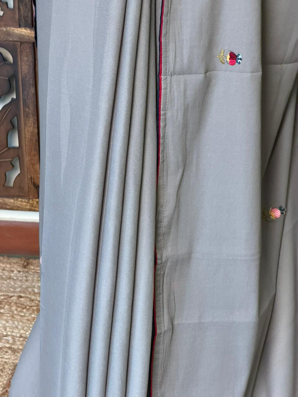 Grey soft Chiffon saree : PBR52F