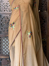 Nude Chicku shade soft Chiffon saree : PBR52F2
