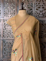 Nude Chicku shade soft Chiffon saree : PBR52F2