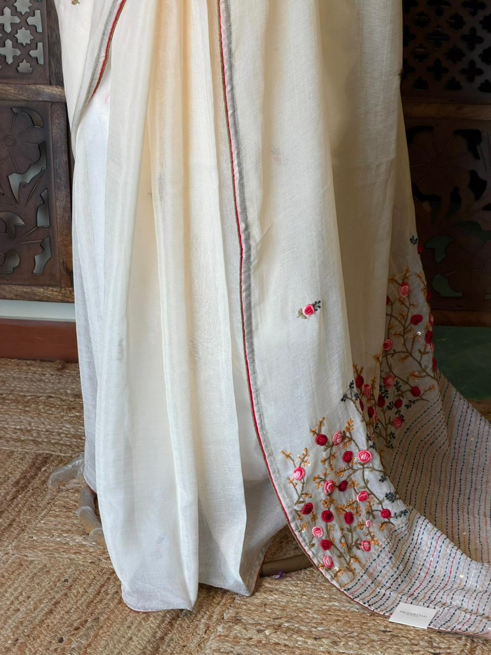 Nude Yellow soft muslin saree : PBR52G