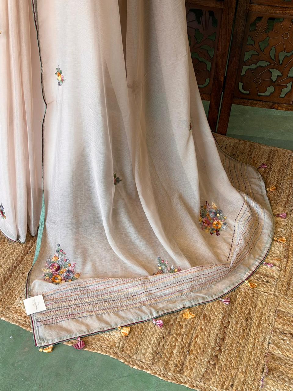 Nude Pink soft Chiffon saree : PBR52F4