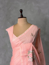 Peach Net kotta saree - PBR34B2