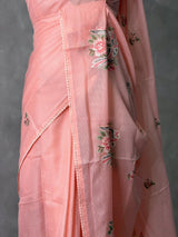 Peach Net kotta saree - PBR34B2