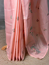 Peach Net kotta saree - PBR34B2