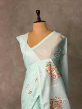 Pastal blue Net kotta saree - PBR34B3