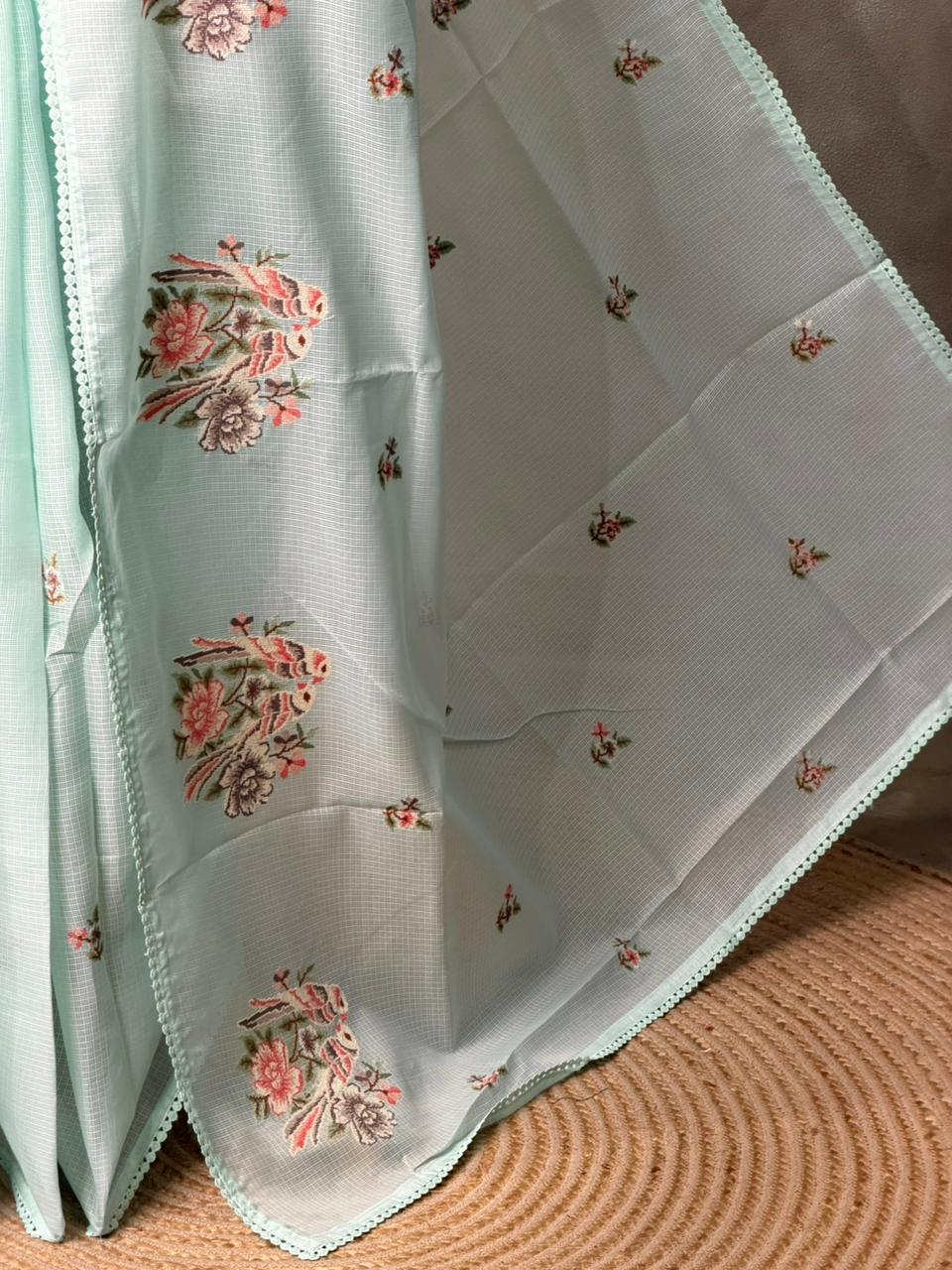 Pastal blue Net kotta saree - PBR34B3