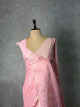 Pastal pink Net kotta saree - PBR34B4