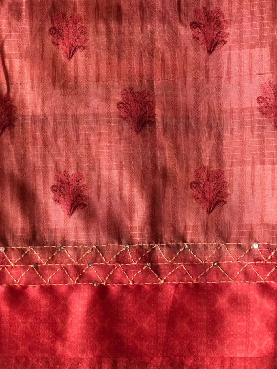 Orange Semi Tusser silk saree: PBR55AD