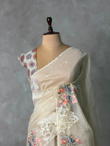Nude yellow Net kotta saree - PBR34B6