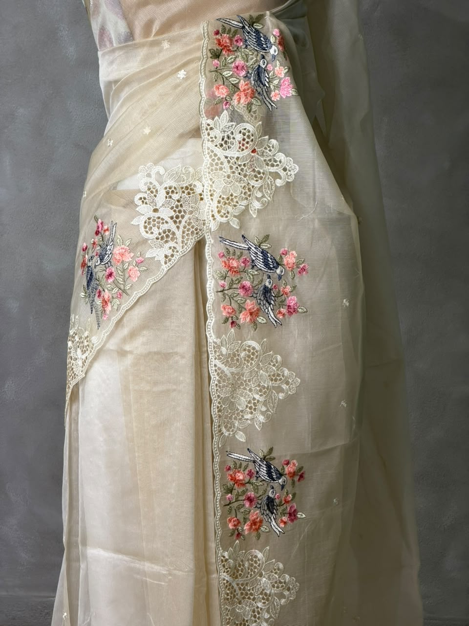 Nude yellow Net kotta saree - PBR34B6
