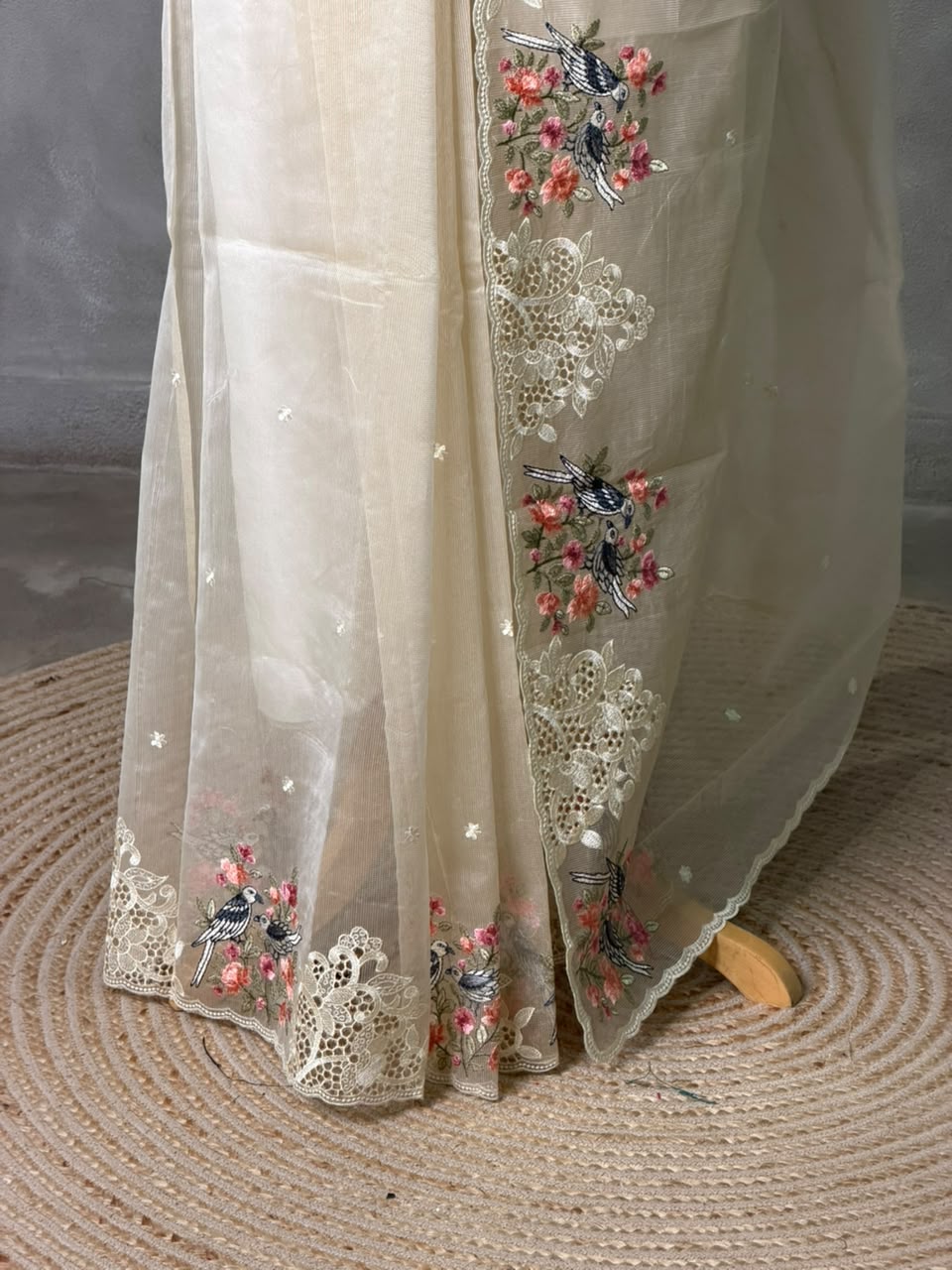 Nude yellow Net kotta saree - PBR34B6