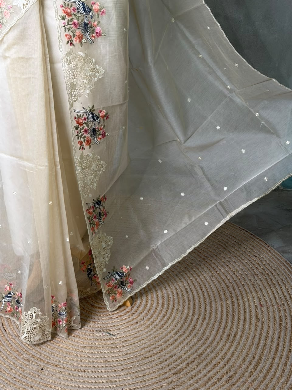 Nude yellow Net kotta saree - PBR34B6