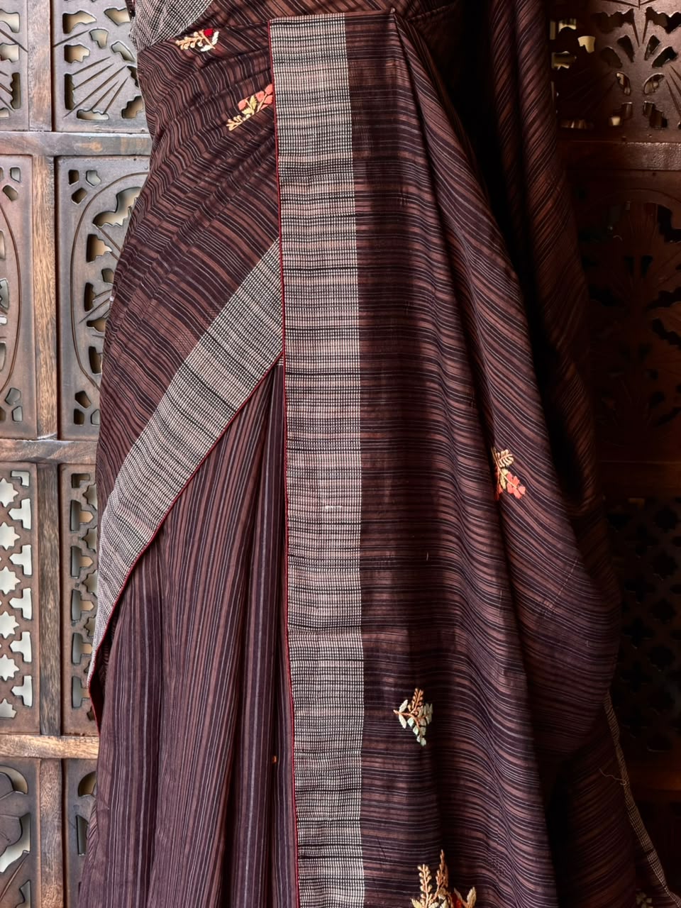 Handloom jute cotton saree- PBR59