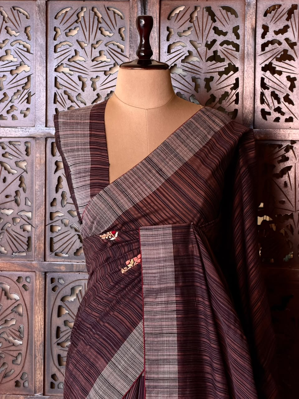 Handloom jute cotton saree- PBR59