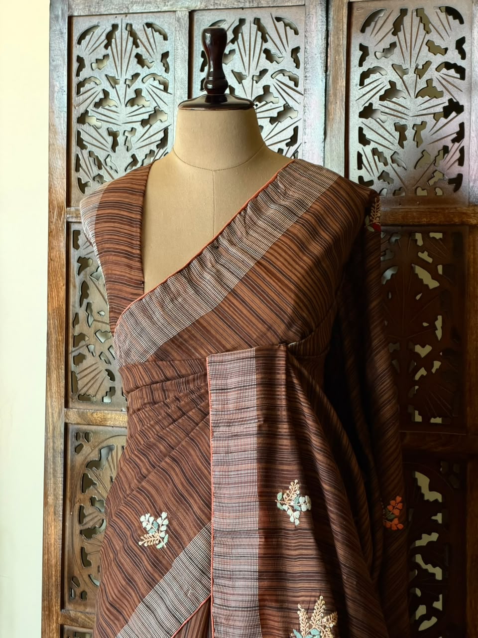 Handloom jute cotton saree- PBR59B