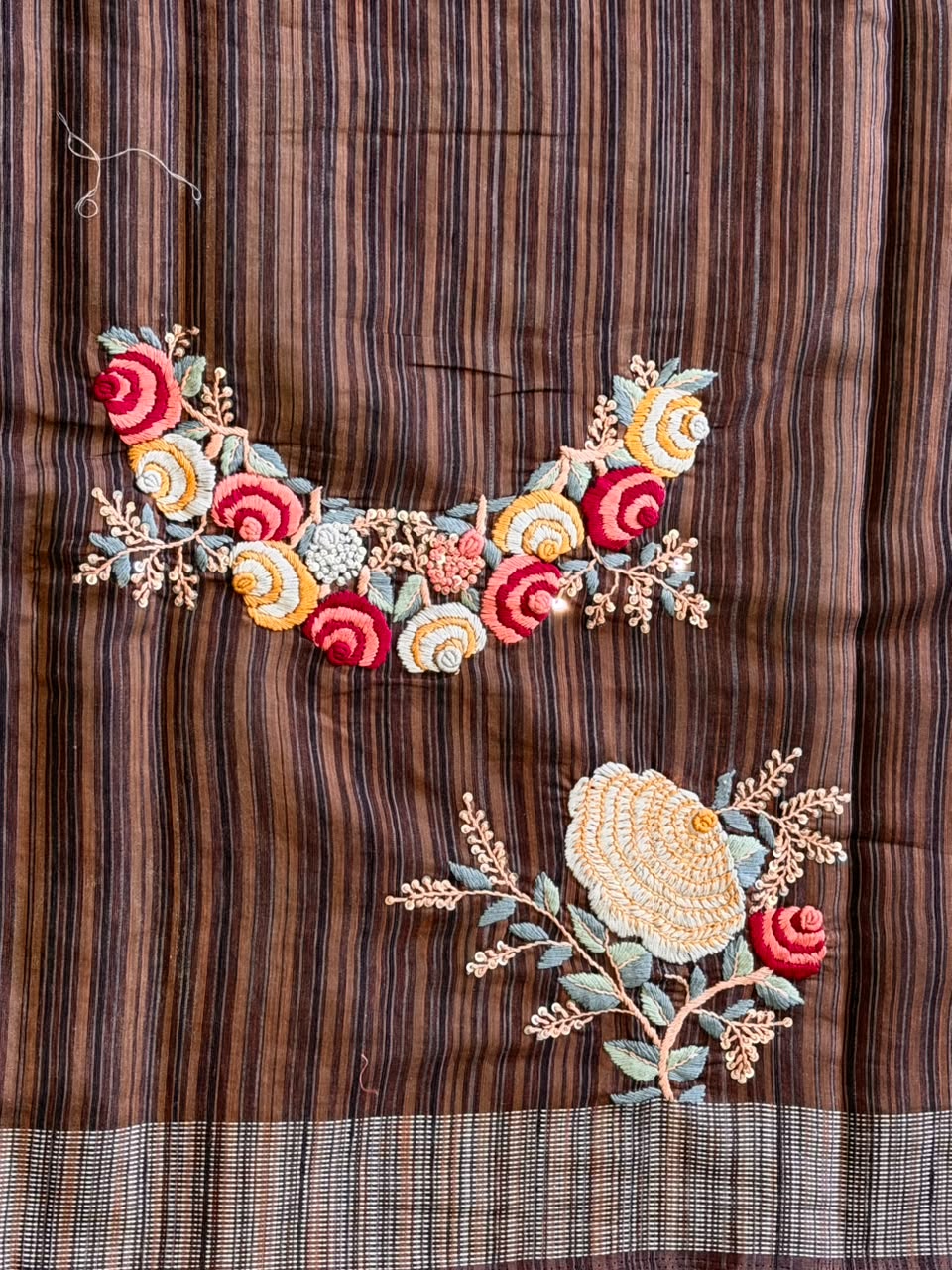 Handloom jute cotton saree- PBR59B