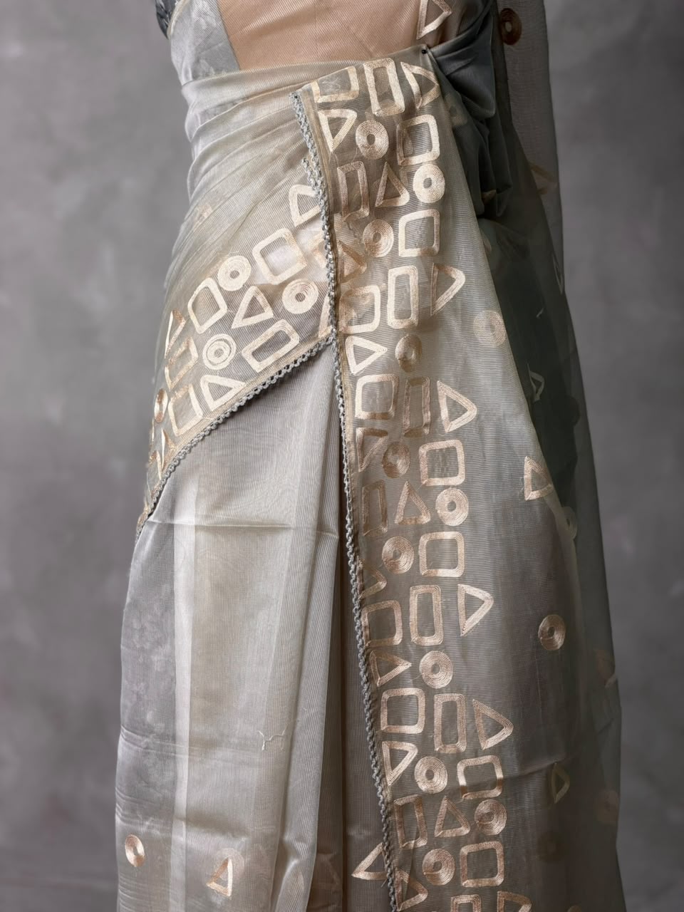 Grey Net kotta saree - PBR34B7
