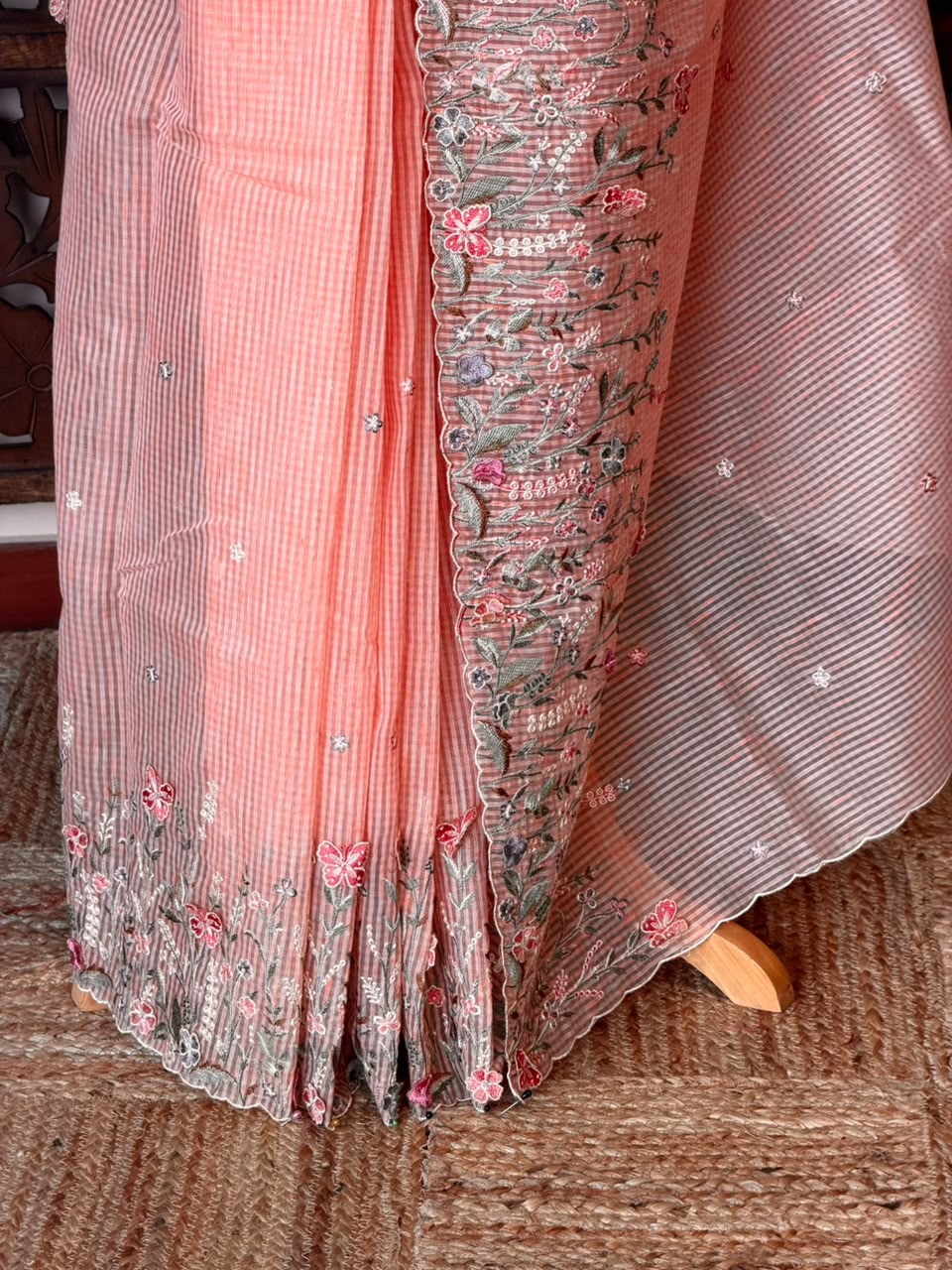Peach Net kotta saree - PBR34B8