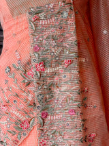 Peach Net kotta saree - PBR34B8