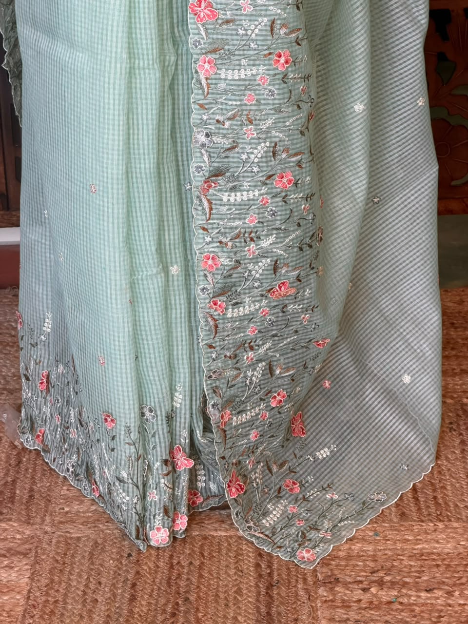 Pastal green Net kotta saree - PBR34B12
