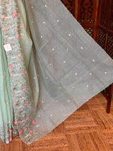Pastal green Net kotta saree - PBR34B12