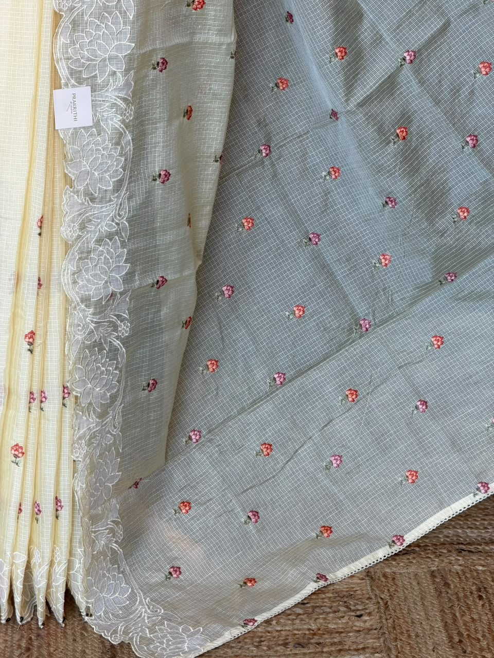 Pastal Yellow Net kotta saree - PBR34B10