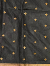 Black silk cotton saree- PBR49C