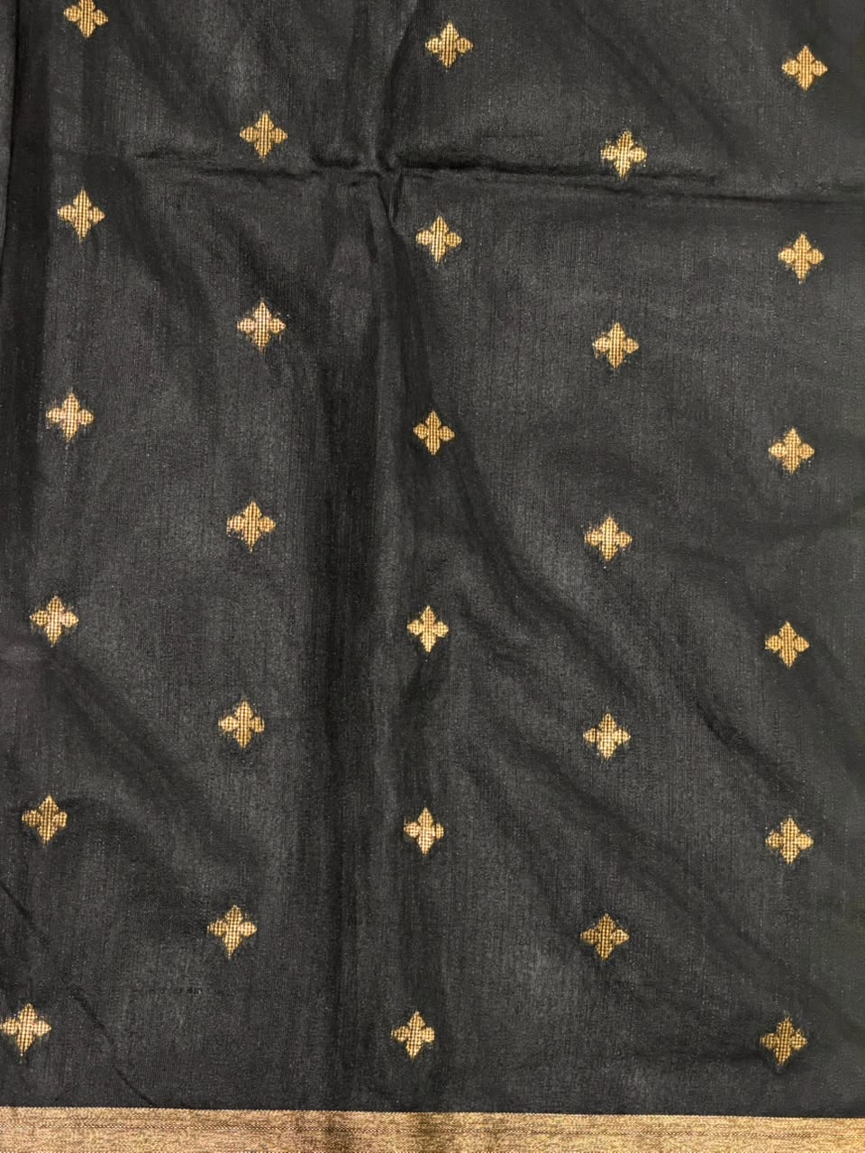 Black silk cotton saree- PBR49C