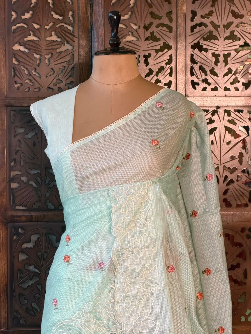 Pastal blue Net kotta saree - PBR34B11