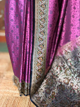 Dark mauve shade pure Tanchui banarasi saree: PBR56C