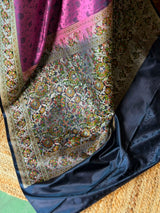 Dark mauve shade pure Tanchui banarasi saree: PBR56C