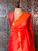 Orange Silk cotton saree- PBR60