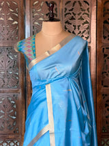 Blue Silk cotton saree- PBR60C