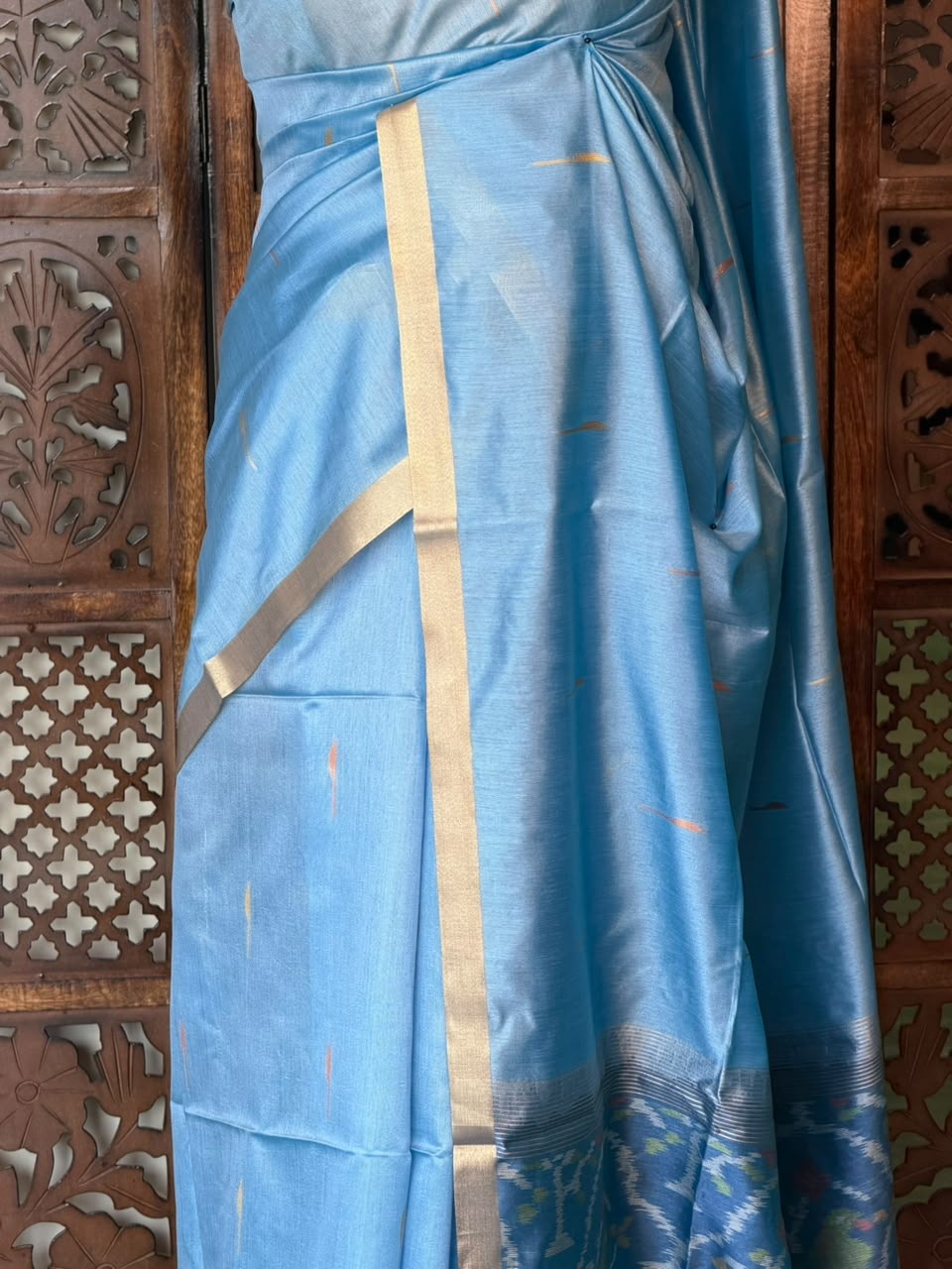 Blue Silk cotton saree- PBR60C
