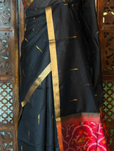 Black Silk cotton saree- PBR60D