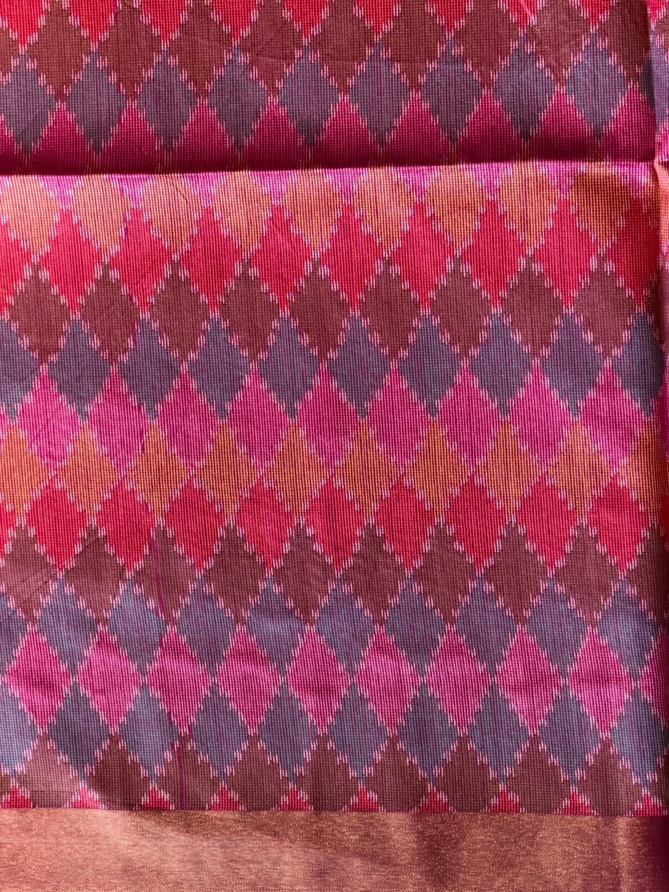 Lotus pink Silk cotton saree- PBR60E