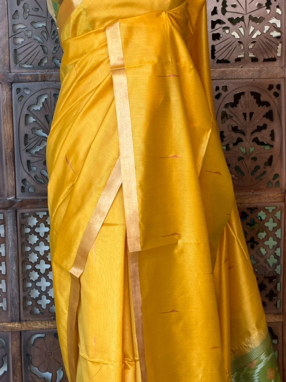 Yellow Silk cotton saree- PBR60F