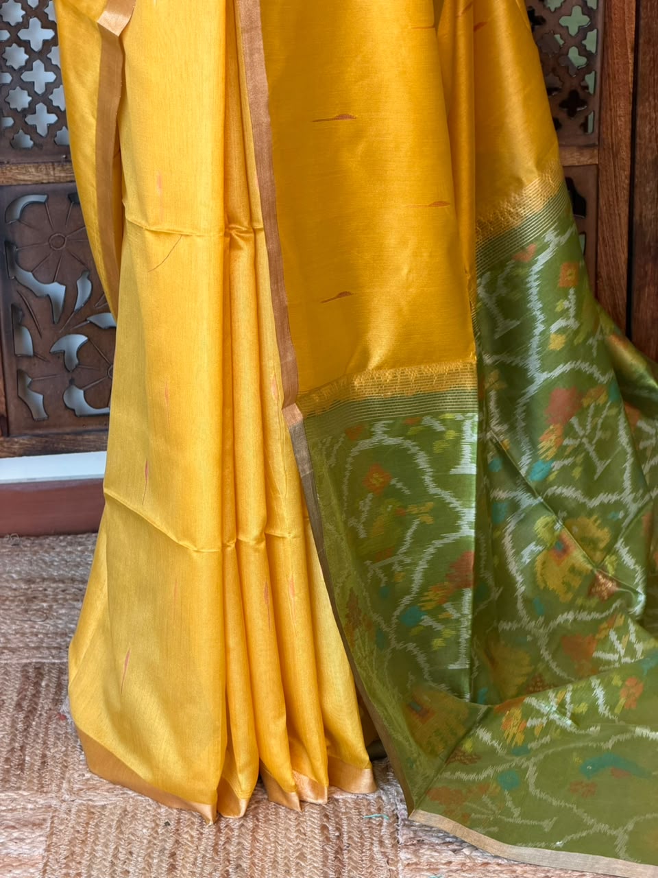 Yellow Silk cotton saree- PBR60F