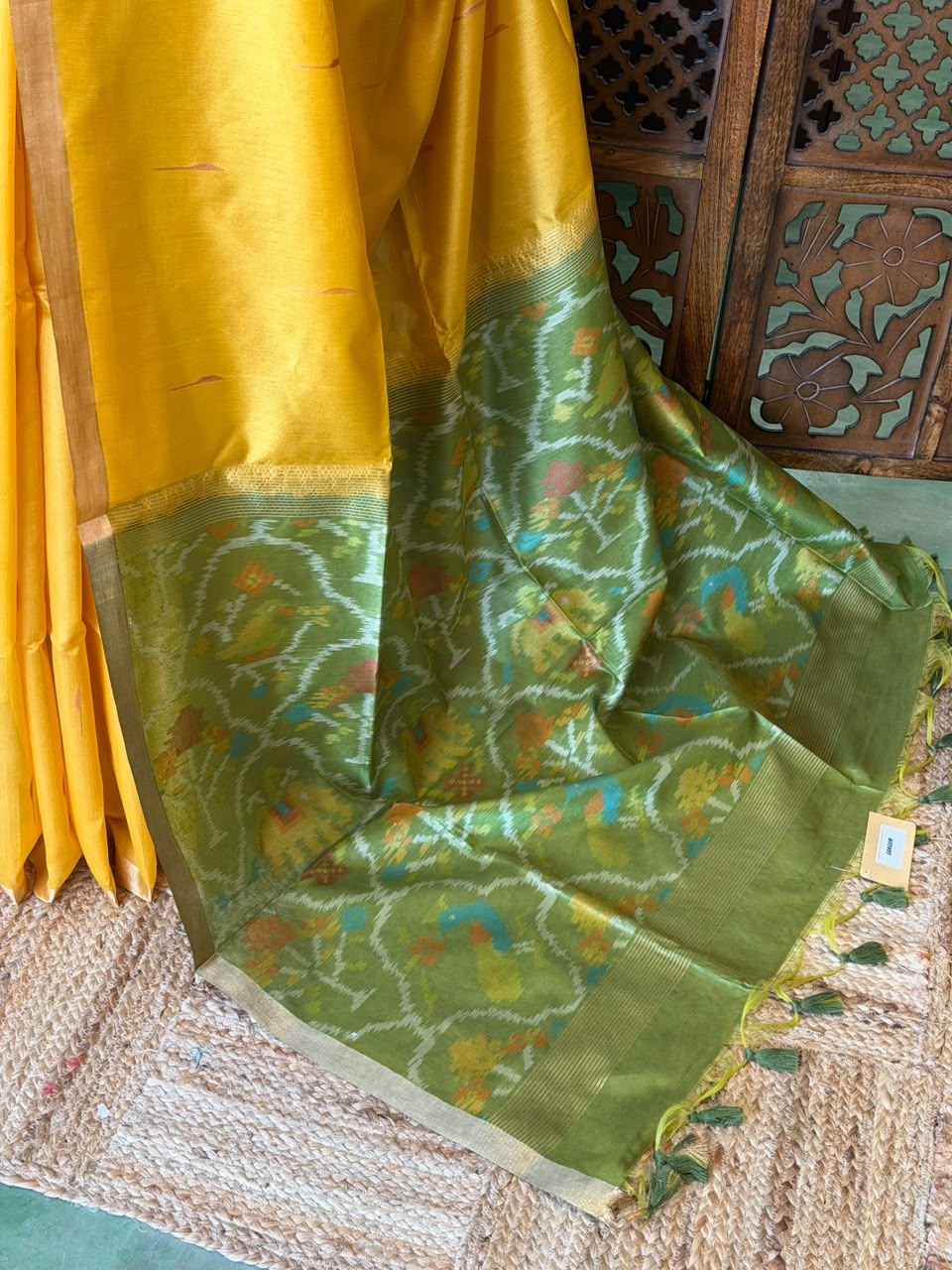 Yellow Silk cotton saree- PBR60F
